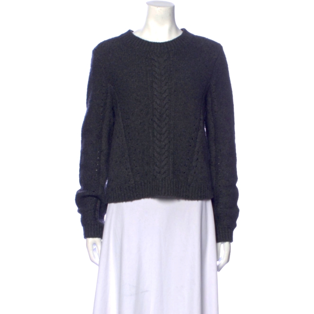 Veronica Beard Dark Green Crew Neck Sweater
